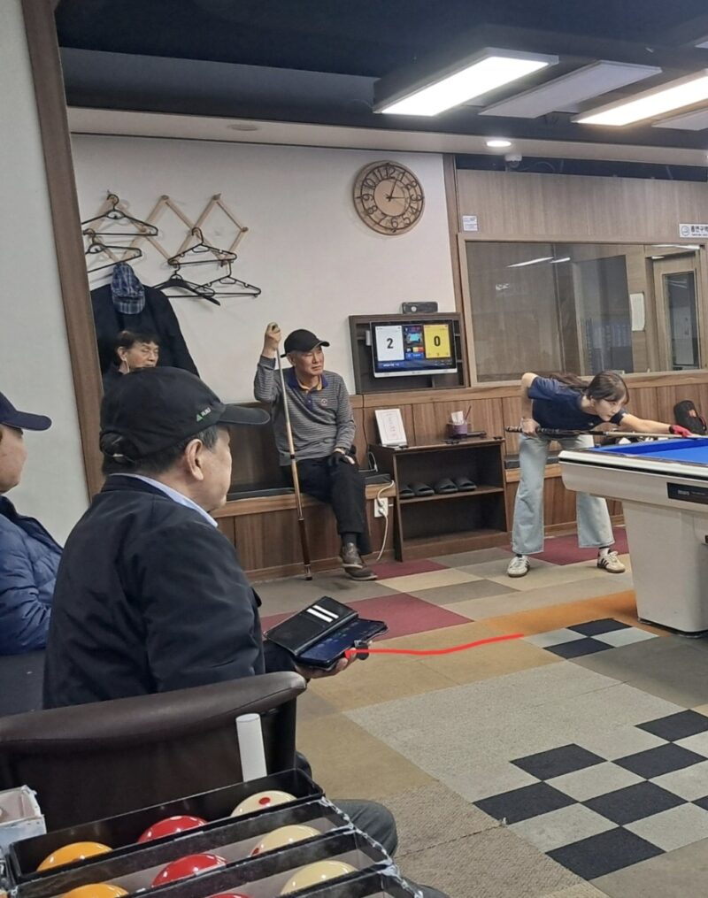 쓰리쿠션 당구 물리 원칙 LPBA 프로선수 초정 필자와의 경기