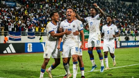 북중미 월드컵 카보베르데 축구 국가대표팀 선수들의 모습