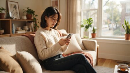 스마트폰 배터리 오래 사용하는 방법 배터리 충전 상태를 보고 있는 모습